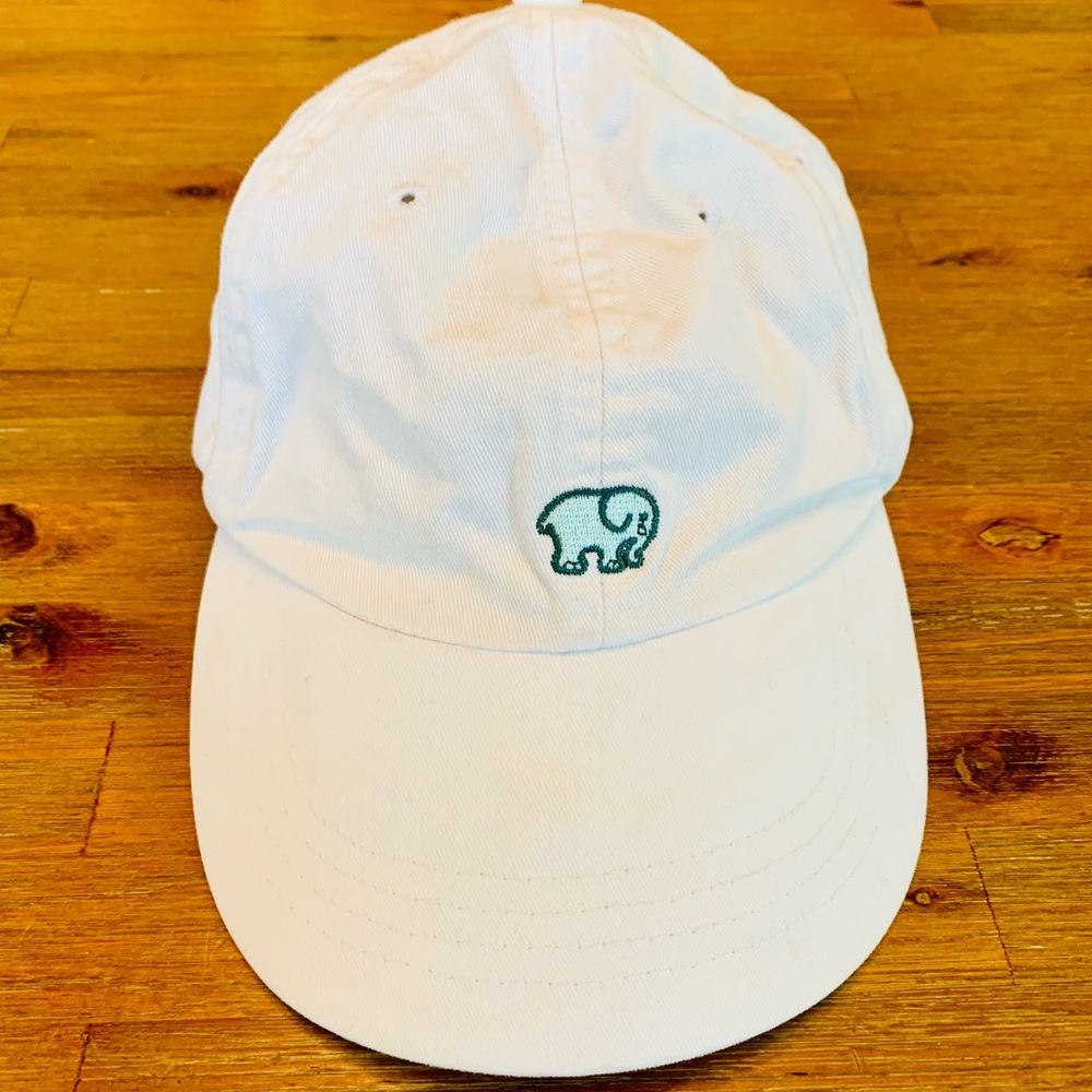 Ivory Ella White Baseball Cap with Elephant Logo adjustable hat